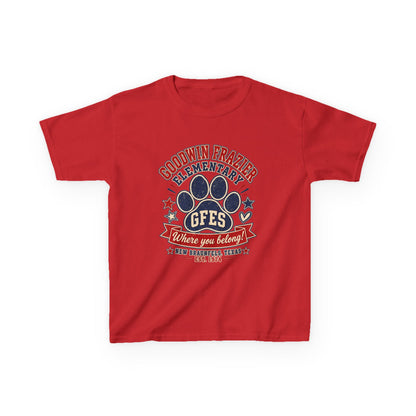 Kids Tee — Goodwin Frazier Elementary GFES Paw Print School Spirit Shirt