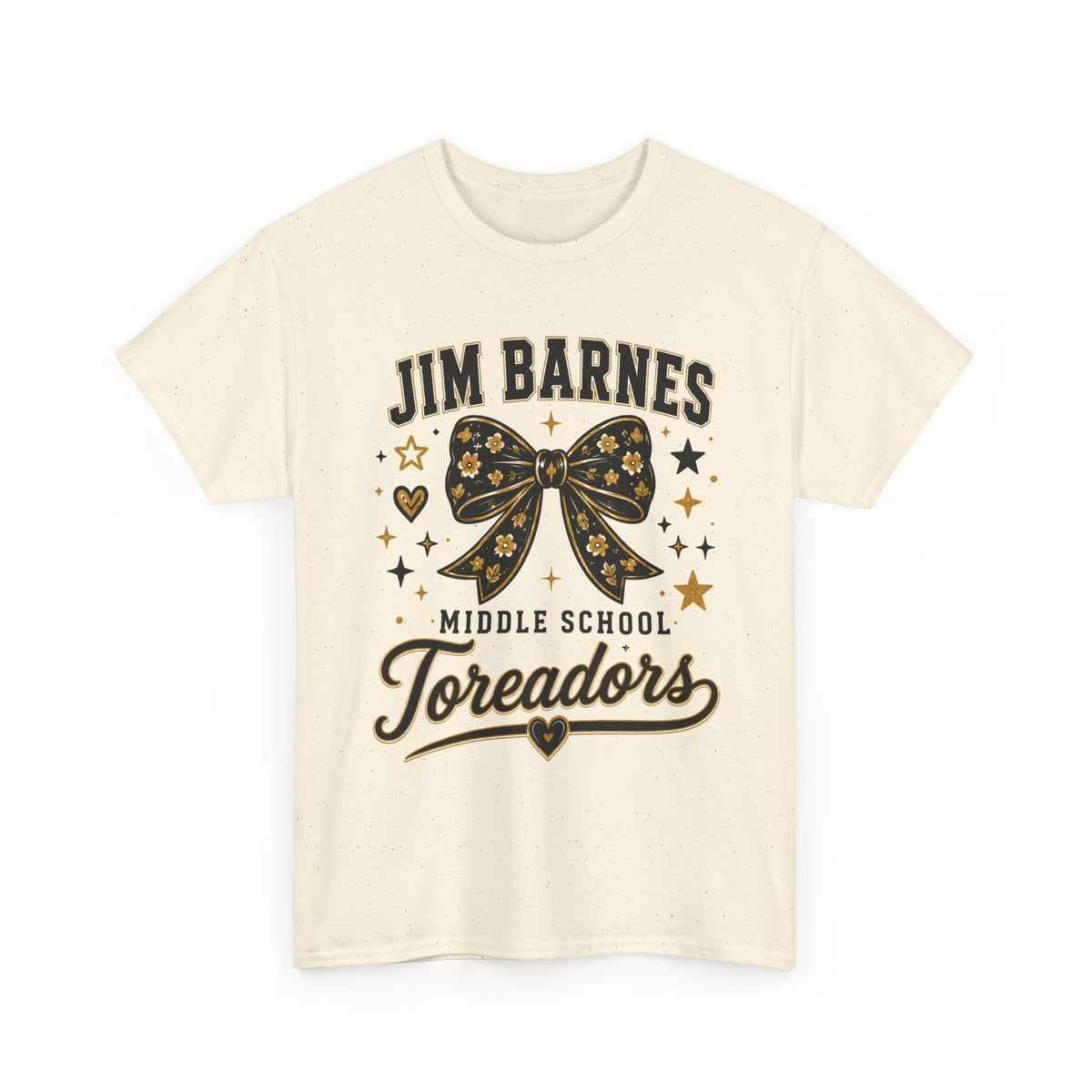 T-Shirt — Jim Barnes Middle School Toreadors Cheer Bow Design