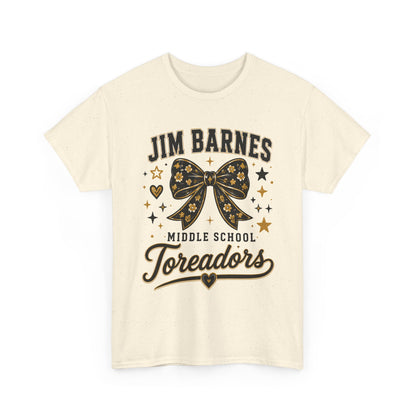 T-Shirt — Jim Barnes Middle School Toreadors Cheer Bow Design