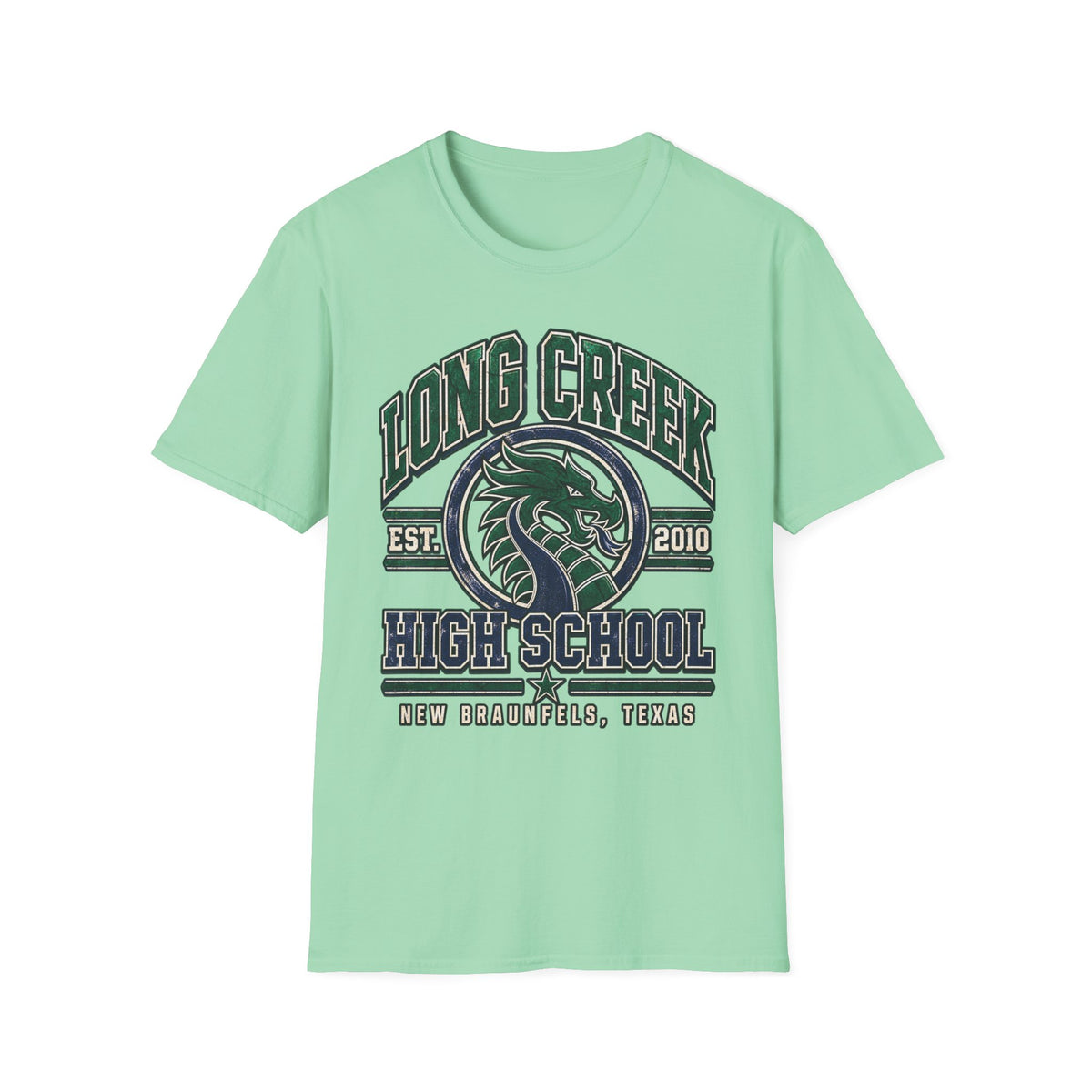 Long Creek High School Mascot T-Shirt — School Spirit Dragon Tee (Established 2010)
