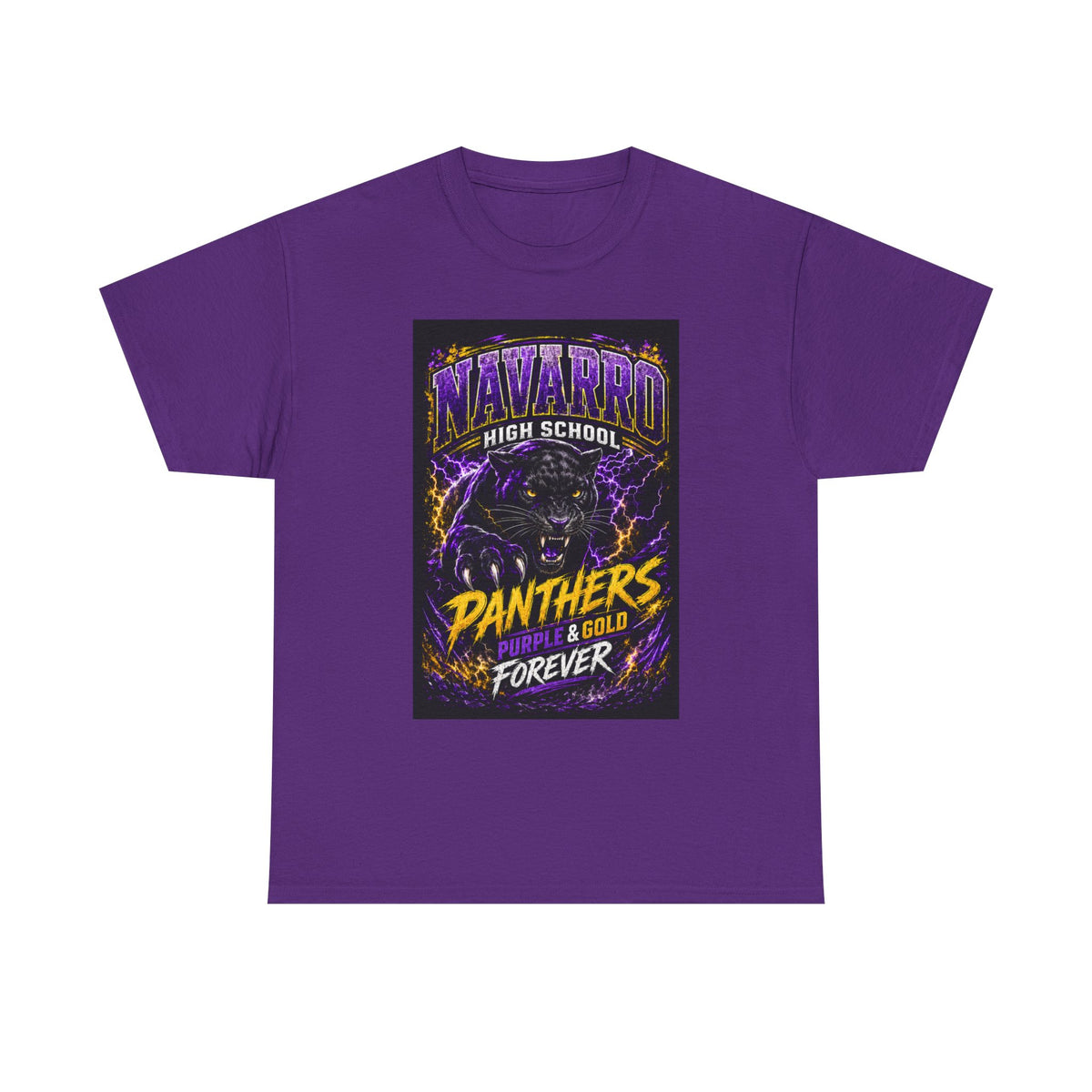 Navarro High Panthers T‑Shirt — Purple & Gold "Panthers Forever" School Spirit Tee