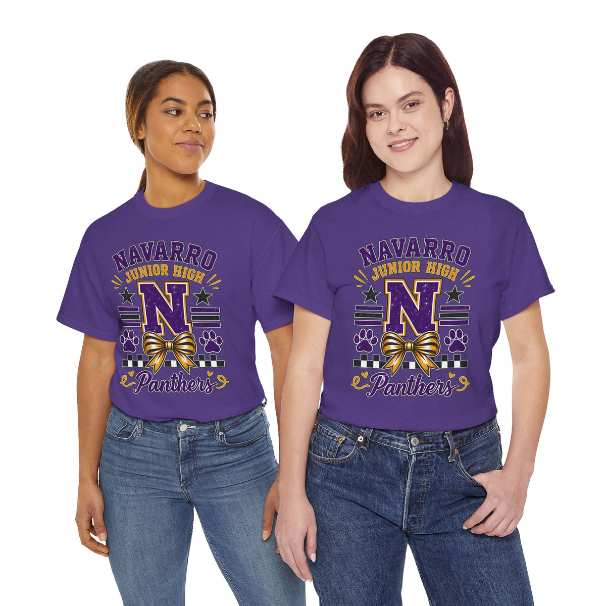 Navarro Junior High Panthers T-Shirt – School Spirit Tee with Purple & Gold Mascot Design