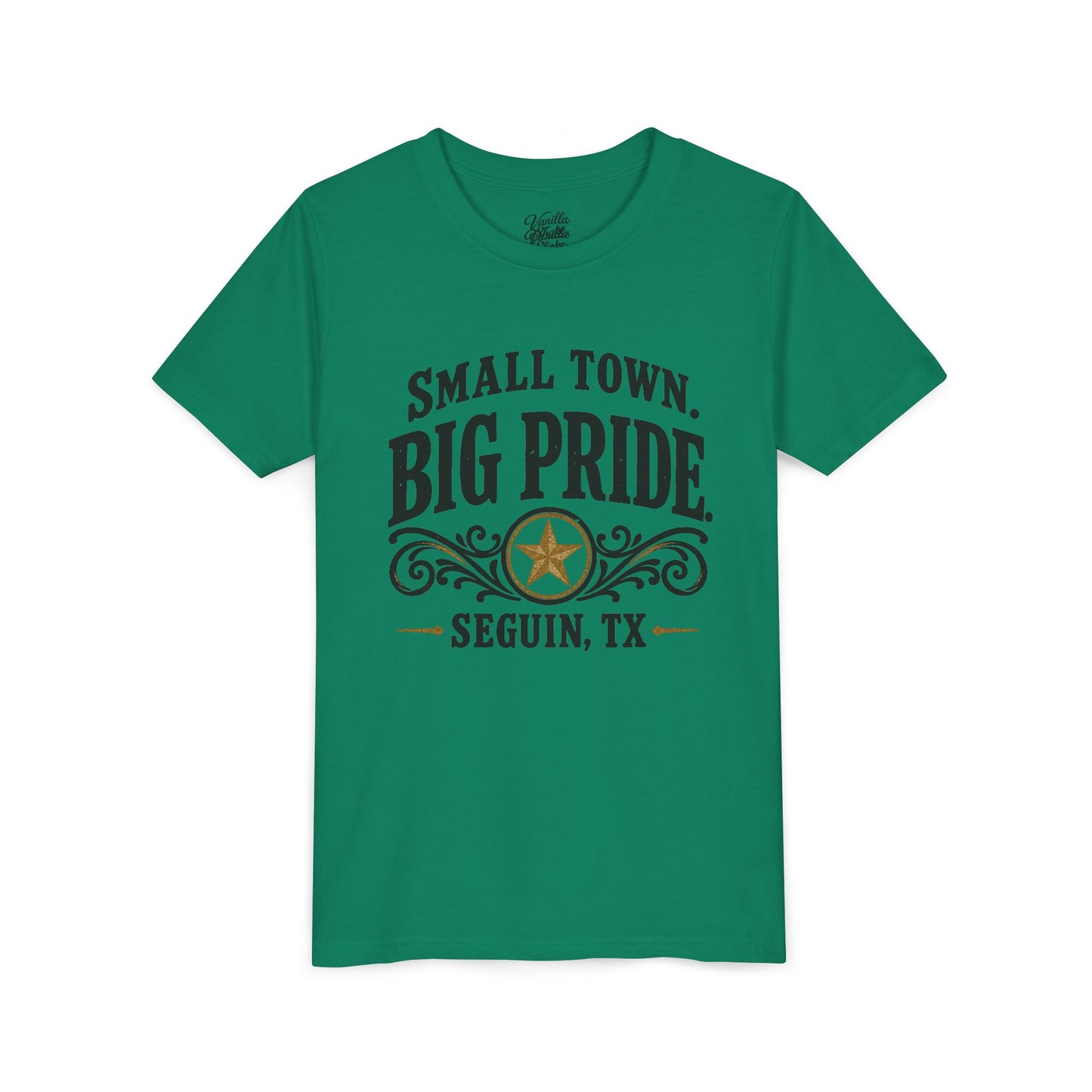 Youth Tee — "Small Town. Big Pride. Seguin, TX" Vintage Star