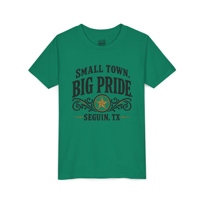 Youth Tee — "Small Town. Big Pride. Seguin, TX" Vintage Star