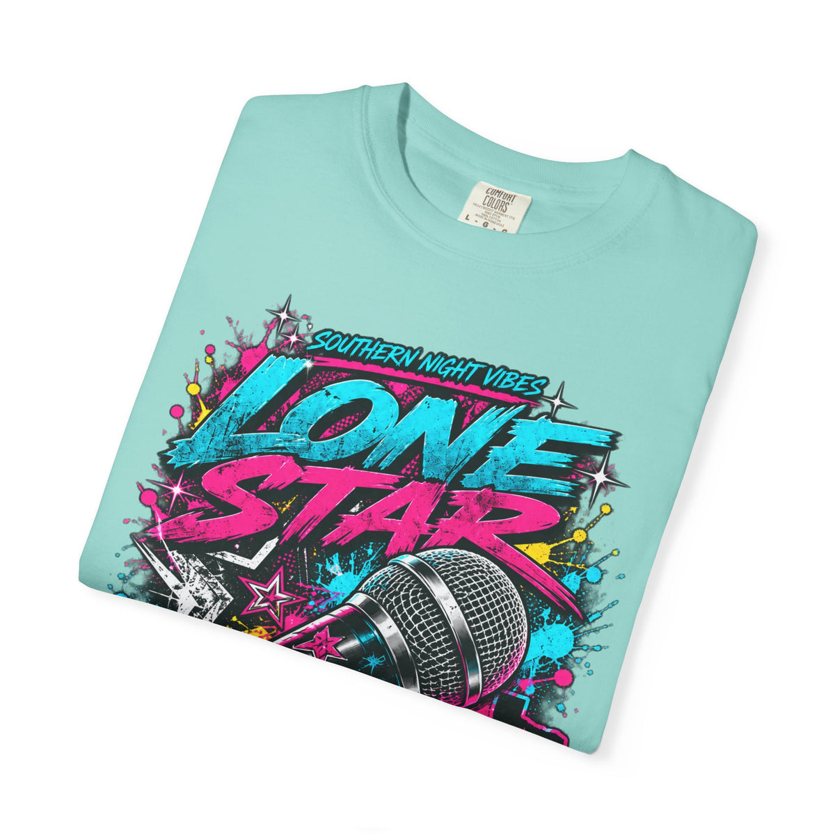 Lone Star Flow Microphone T-Shirt — Gonzales, Texas Retro Rap Tee