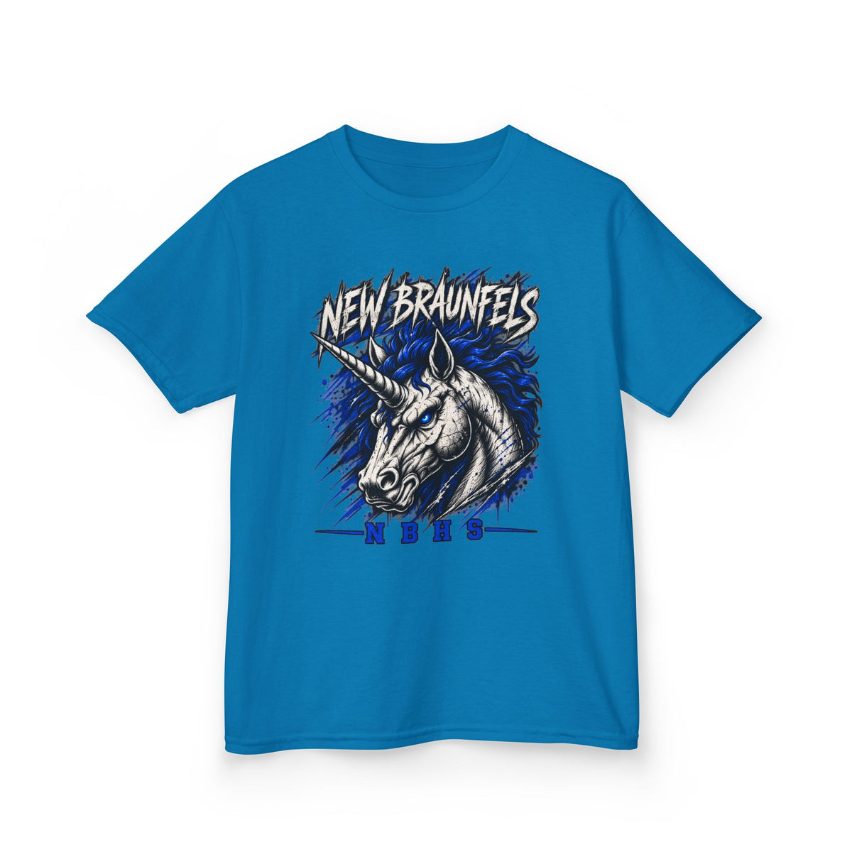 New Braunfels Unicorn Kids T‑Shirt — Blue Graphic Tee for Children