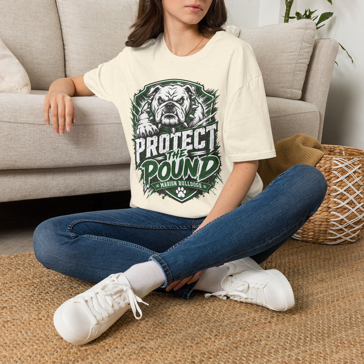 Protect the Pound Bulldog T-Shirt — Fierce Mascot Tee for Fans & Players