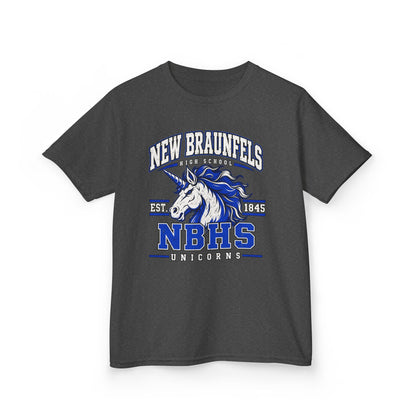 New Braunfels NBHS Unicorn Kids T‑Shirt — School Spirit Tee