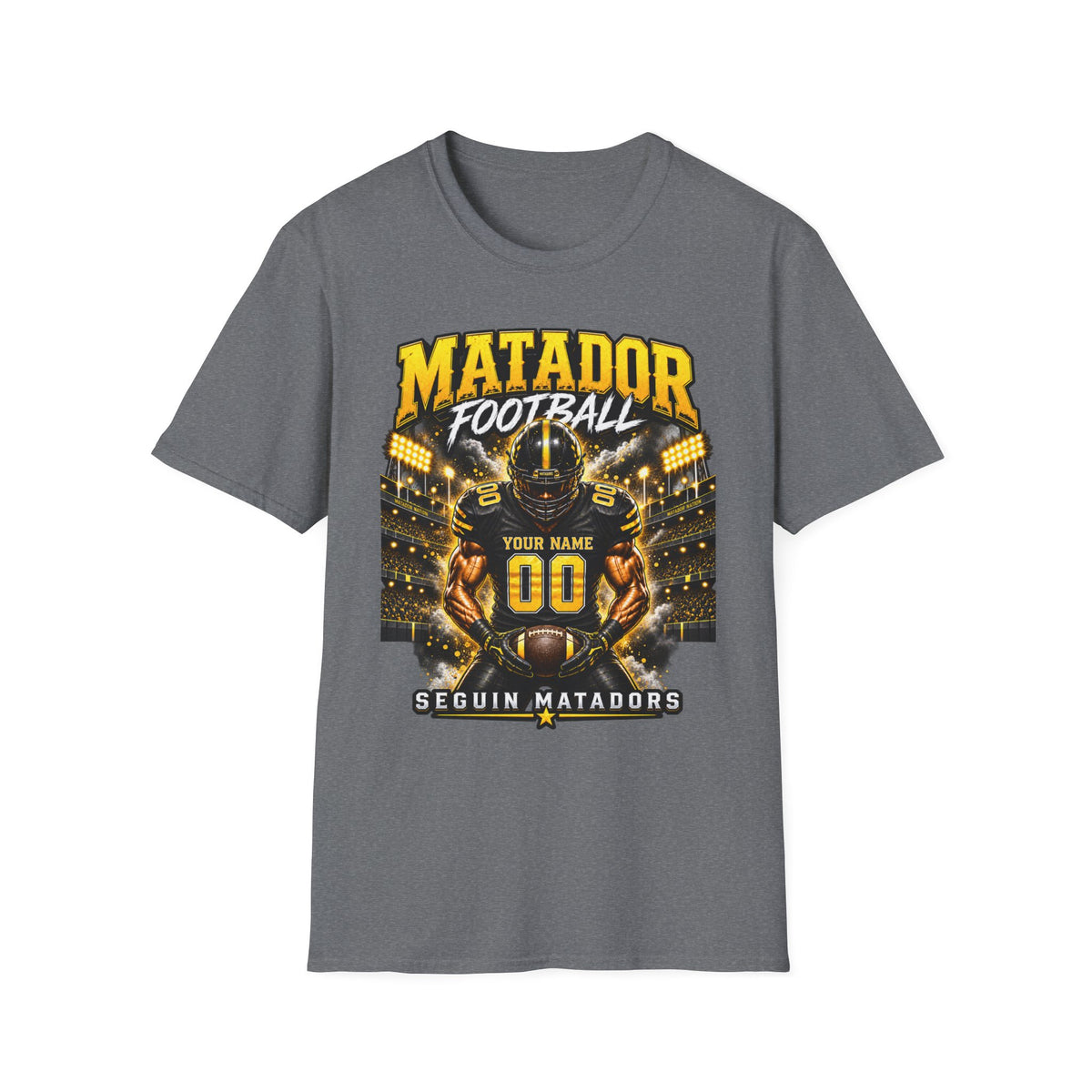 Custom Seguin Matador Football Player Tee | Personalized Name & Jersey Number