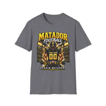 Custom Seguin Matador Football Player Tee | Personalized Name & Jersey Number