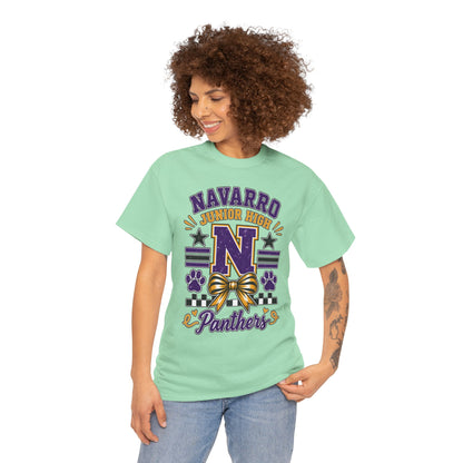 Navarro Junior High Panthers T-Shirt – School Spirit Tee with Purple & Gold Mascot Design