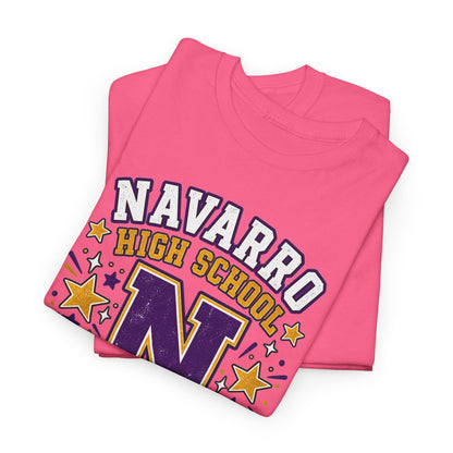 Navarro Panthers High School Tee — 'N' Leopard Ribbon Paw Print Design