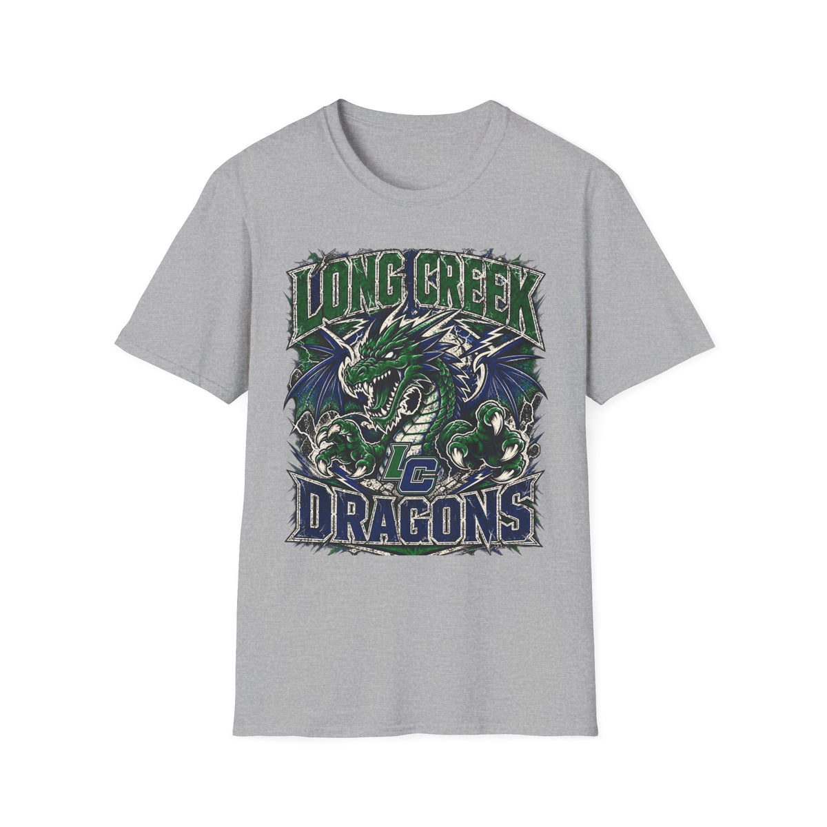 Long Creek Dragons T-Shirt — Vintage Green Dragon School Spirit Tee