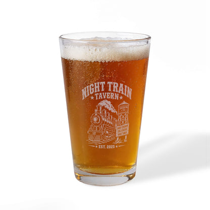 Night Train Pint Glass, 16oz (Engraving)