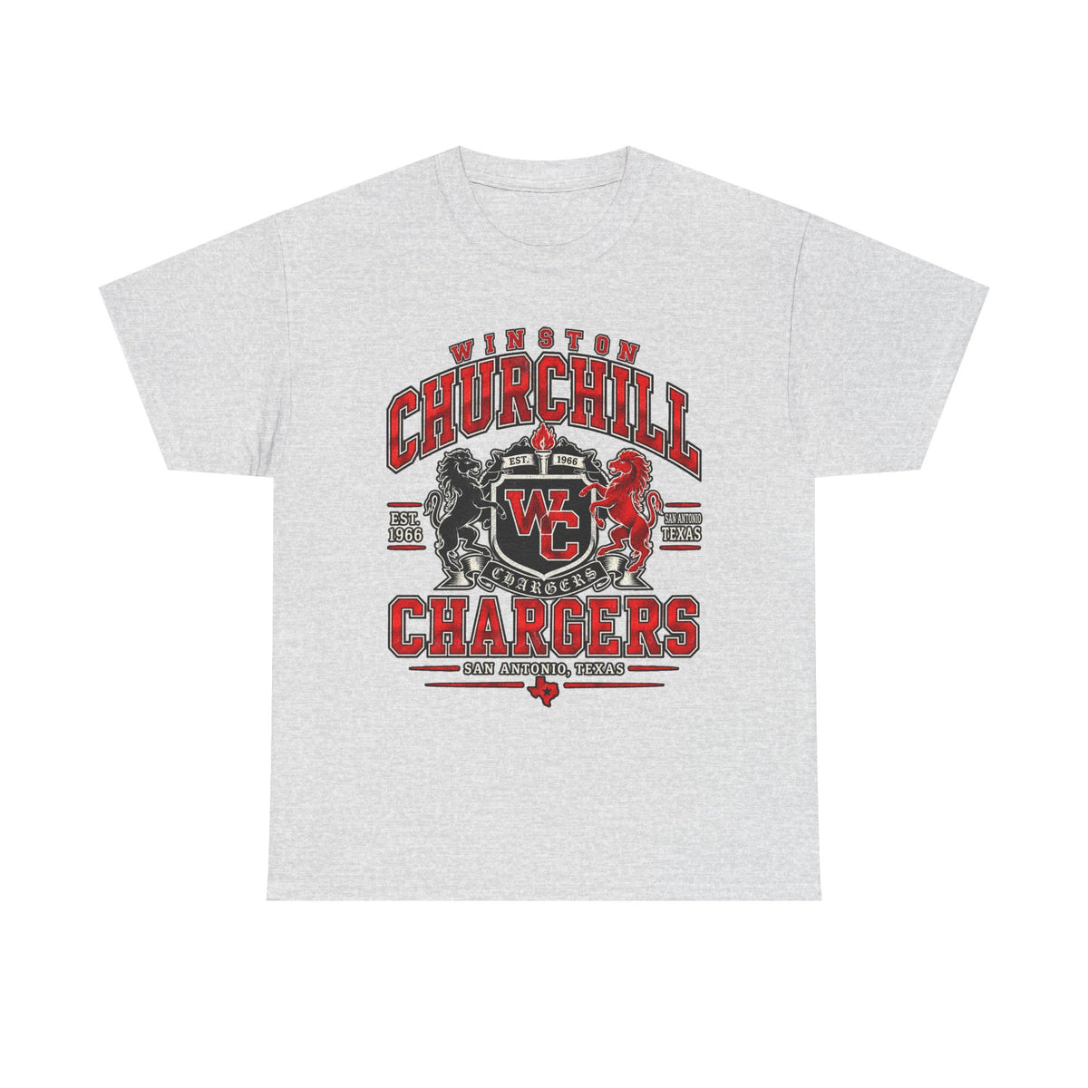 Churchill Chargers School Spirit T-Shirt — WC Logo & Mascot Tee