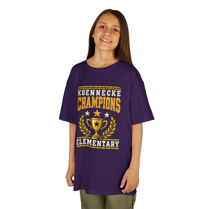 Koennecke Champions Elementary Kids T-Shirt — School Spirit Trophy Design