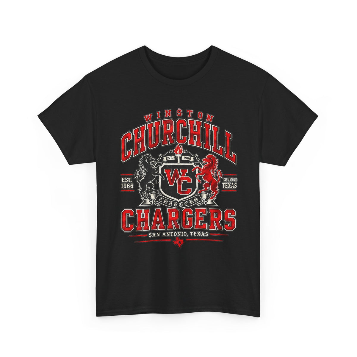 Churchill Chargers School Spirit T-Shirt — WC Logo & Mascot Tee