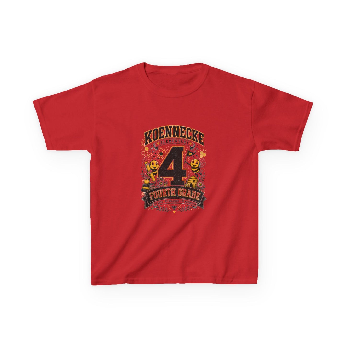 4th Grade Kids T-Shirt – "Koennecke Celebrates 4th Grade" Back-to-School Shirt