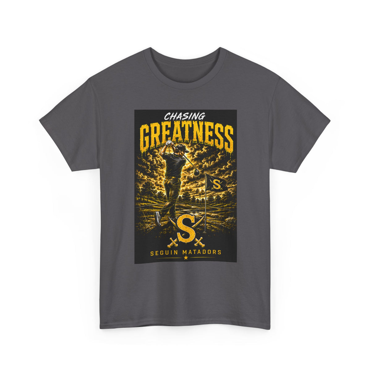 Chasing Greatness Tee — Seguin Matadors Baseball Graphic Shirt