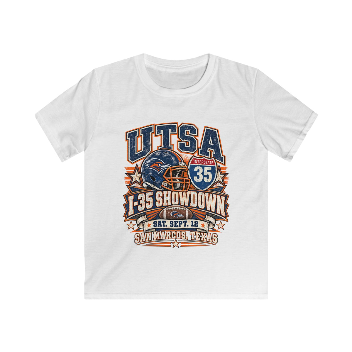 UTSA I‑35 Showdown Kids T‑Shirt — San Marcos Football Game Tee