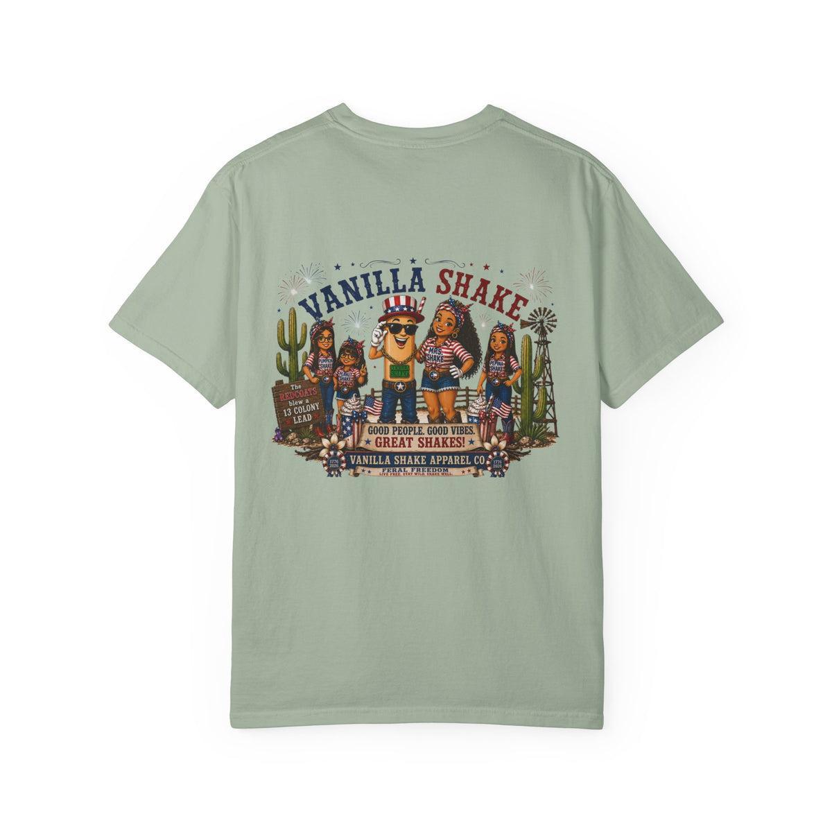 Family Shakes 4th of July-Unisex Garment-Dyed T-shirt
