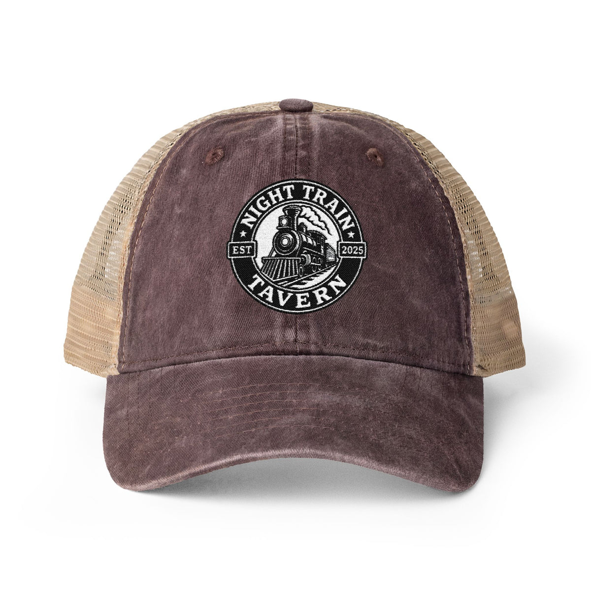 Night Train Tavern Women's Washed Mesh-Back Cap-Embroidery