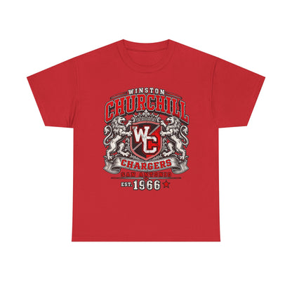 Churchill Chargers Vintage Crest T-Shirt — Winston Churchill 1966 School Spirit Tee