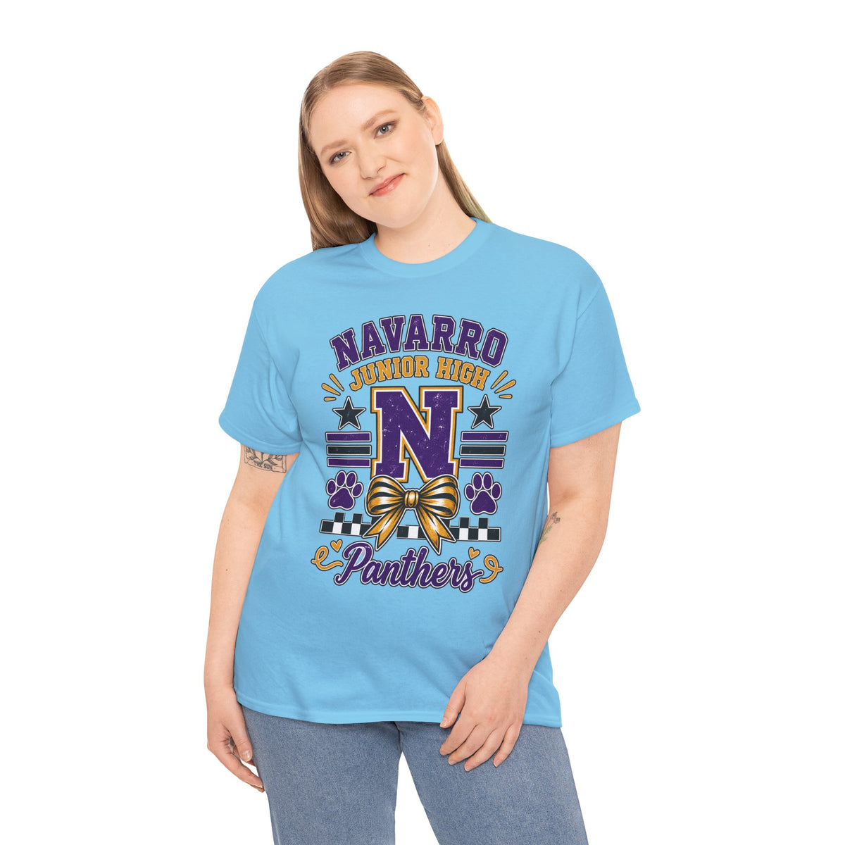 Navarro Junior High Panthers T-Shirt – School Spirit Tee with Purple & Gold Mascot Design