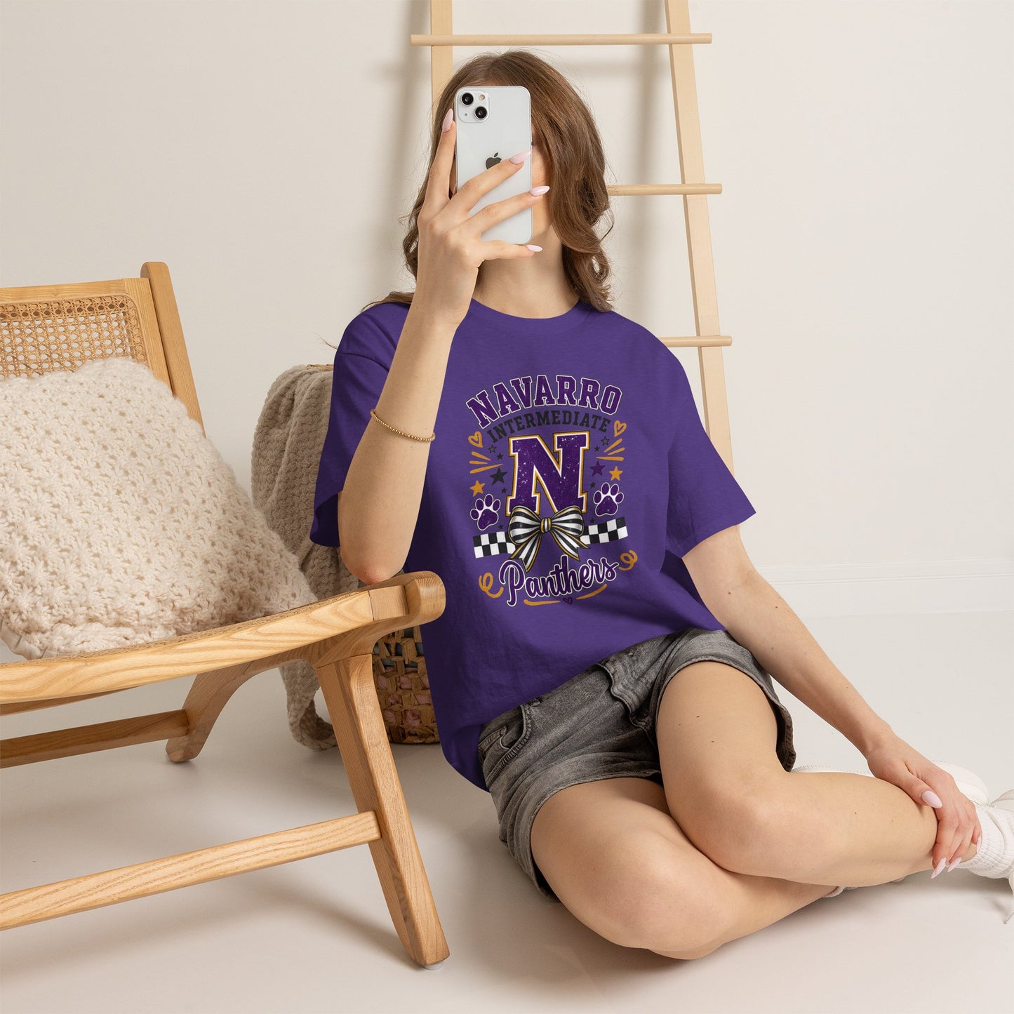 Navarro Intermediate Panthers T-Shirt — School Spirit Tee with 'N' Logo & Paw Prints