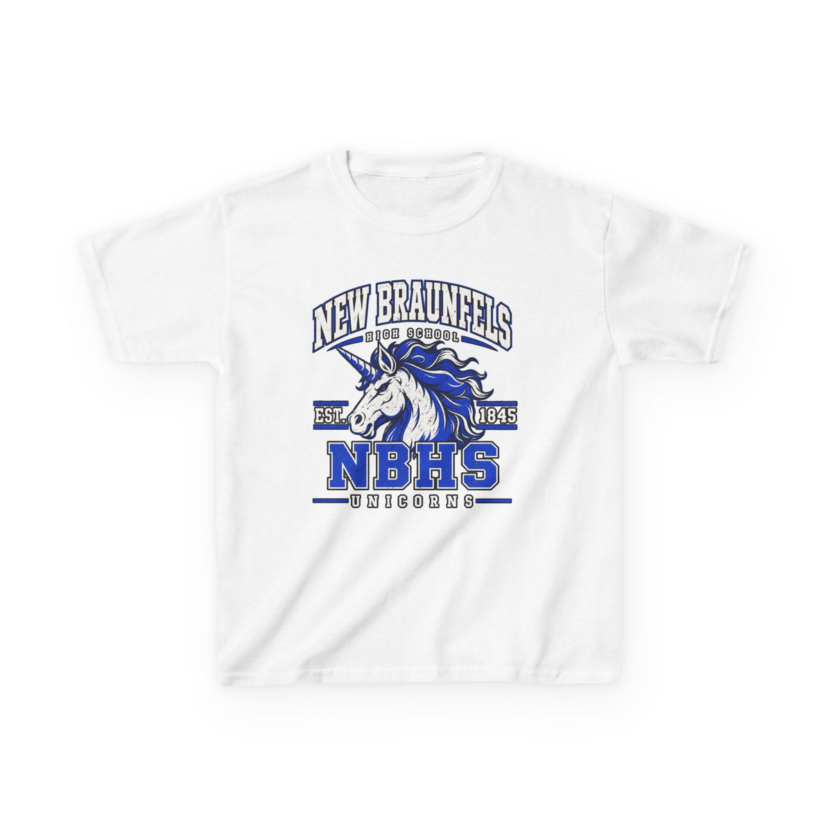 New Braunfels NBHS Unicorn Kids T‑Shirt — School Spirit Tee