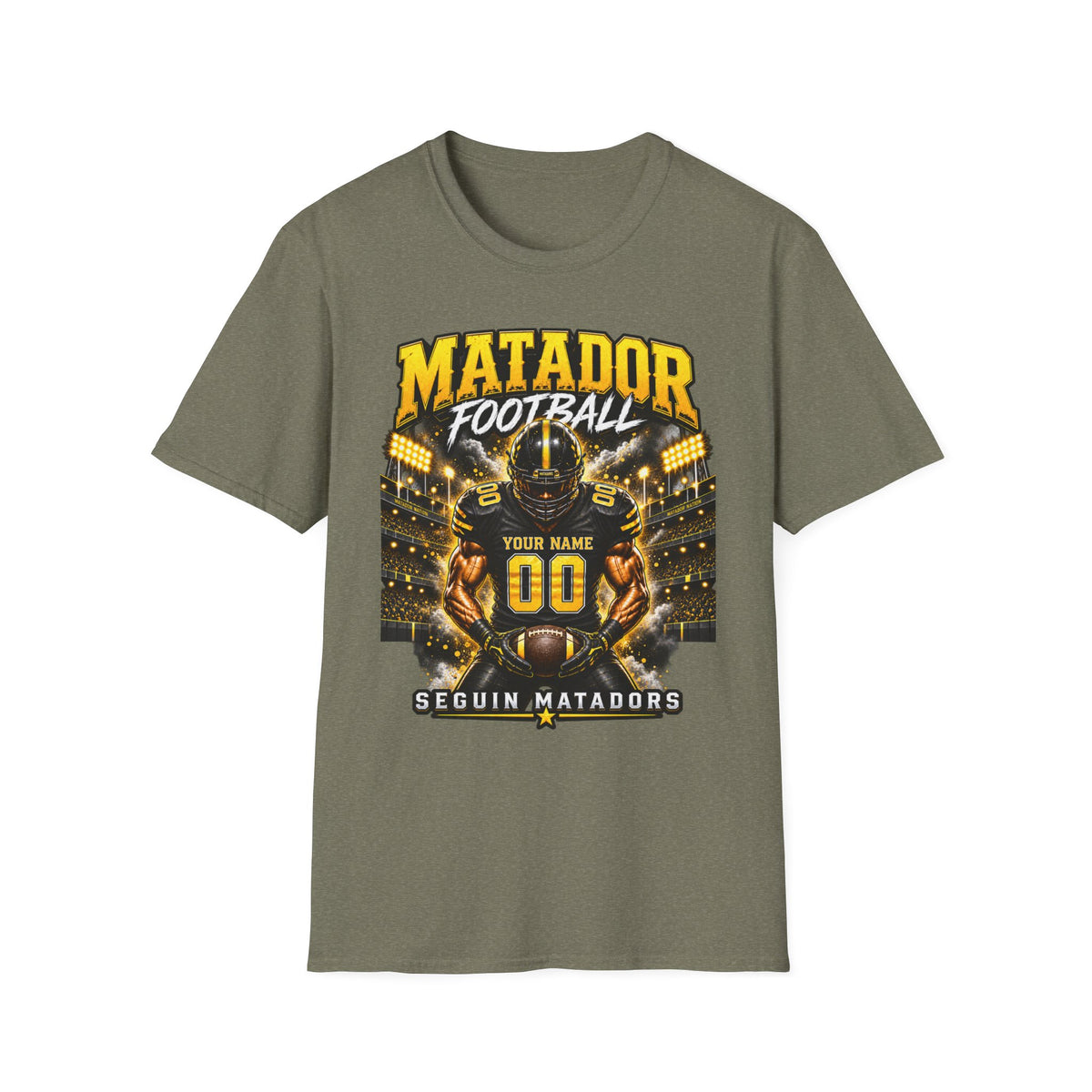 Custom Seguin Matador Football Player Tee | Personalized Name & Jersey Number