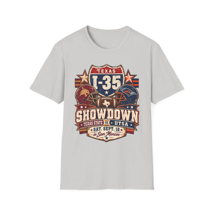 I-35 Texas Showdown Football T-Shirt – Texas State vs UTSA Game Day Tee