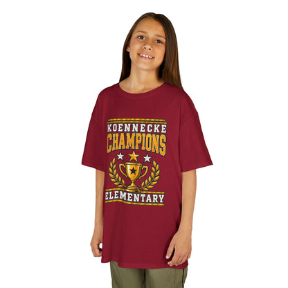 Koennecke Champions Elementary Kids T-Shirt — School Spirit Trophy Design