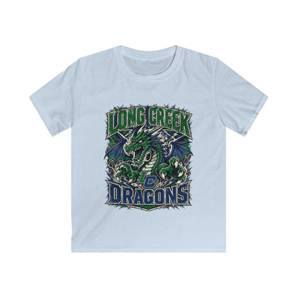 Long Creek Dragons Kids Tee — Green Fierce Dragon School Spirit Shirt