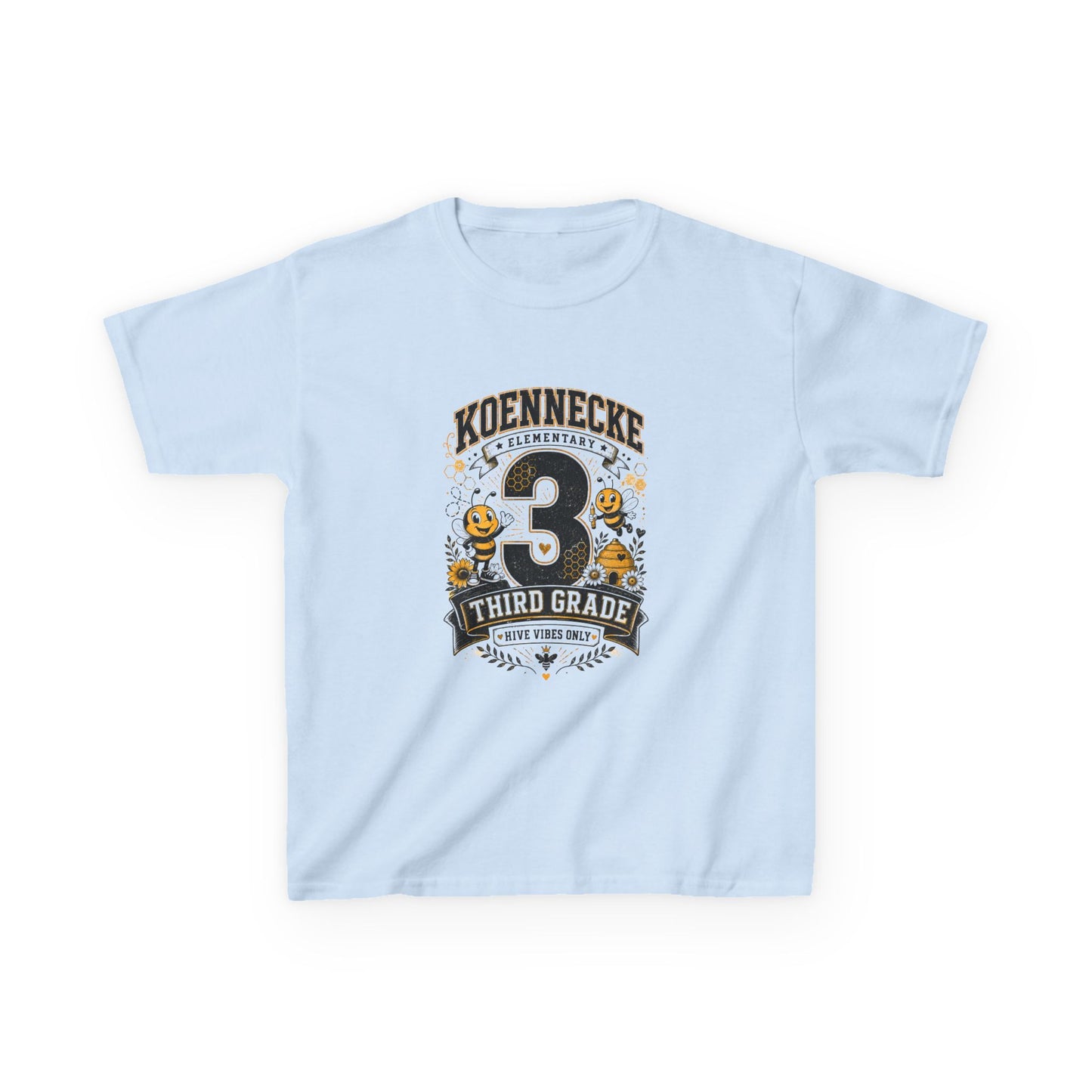 Third Grade Kids T‑Shirt — Personalized 'Koennecke 3' Back to School Tee