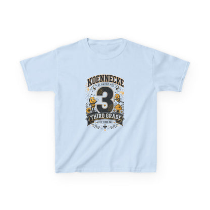 Third Grade Kids T‑Shirt — Personalized 'Koennecke 3' Back to School Tee