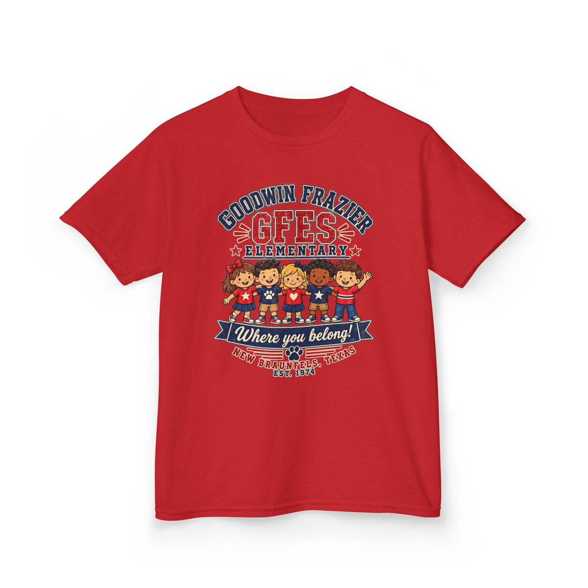 Kids T‑Shirt — "Goodwin Frazier G FES Elementary: Where You Belong" School Pride Tee