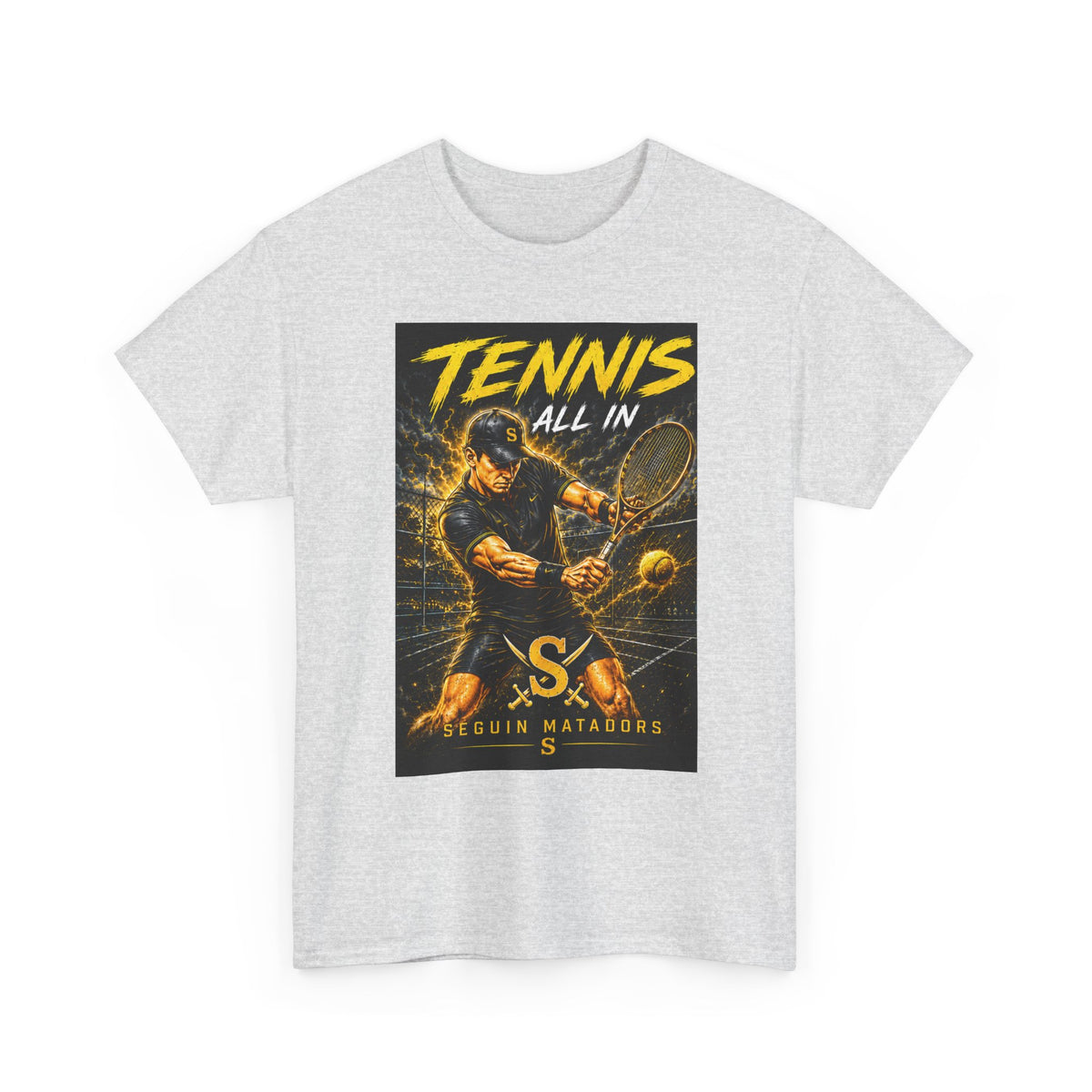 Tennis All In Graphic Tee — Vintage Tennis Player Poster Shirt
