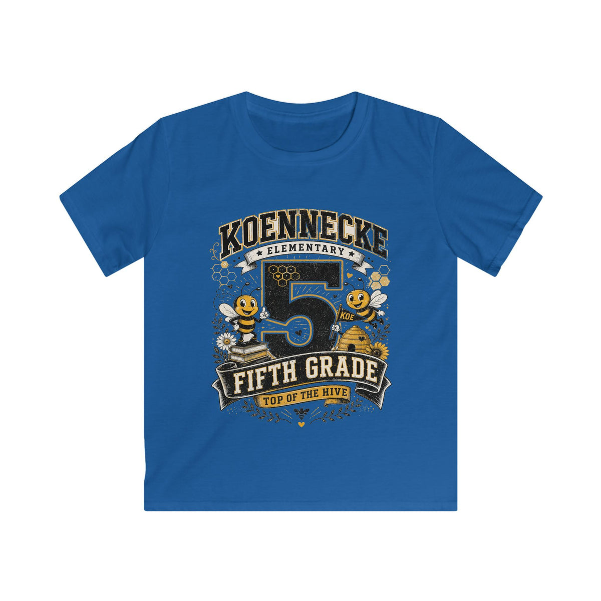 Fifth Grade Kids Tee - 'Koennecke Elementary Top of the Hive' School Spirit Shirt