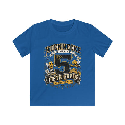 Fifth Grade Kids Tee - 'Koennecke Elementary Top of the Hive' School Spirit Shirt