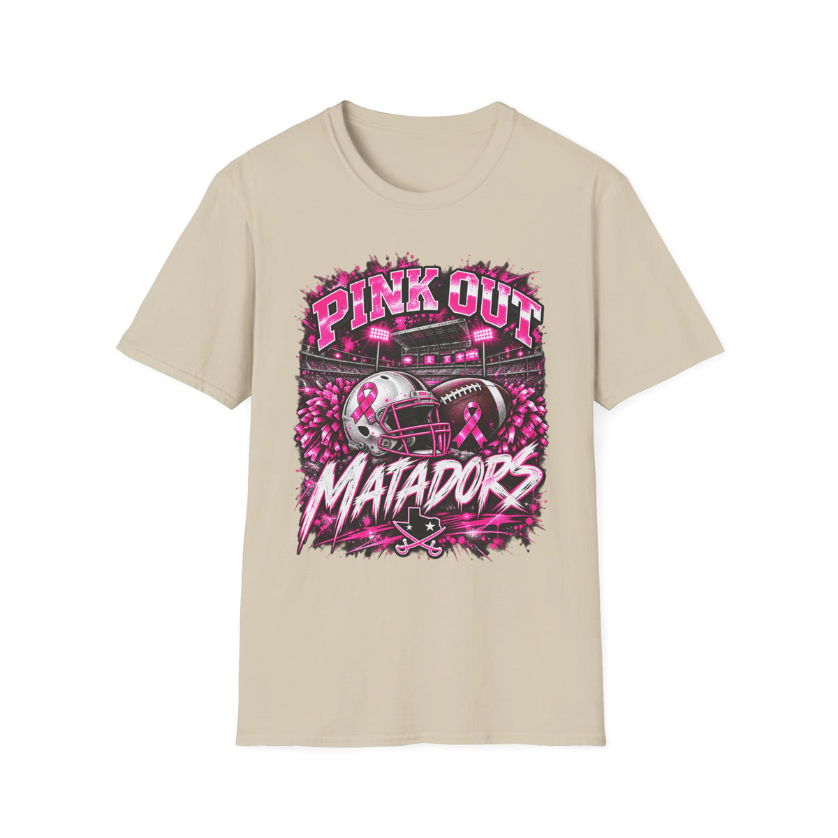 Pink Out Matadors Football T-Shirt — Breast Cancer Awareness Game Tee