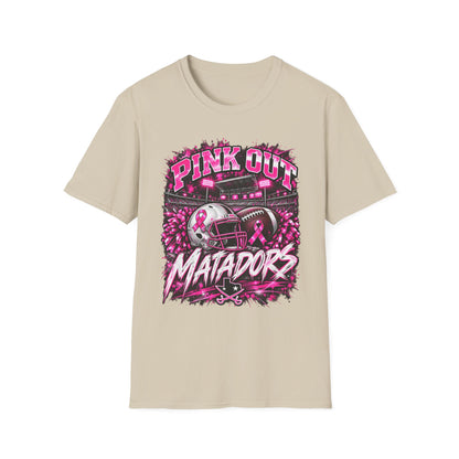 Pink Out Matadors Football T-Shirt — Breast Cancer Awareness Game Tee
