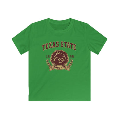 Texas State Bobcats Kids T-Shirt — Retro 1899 College Mascot Tee