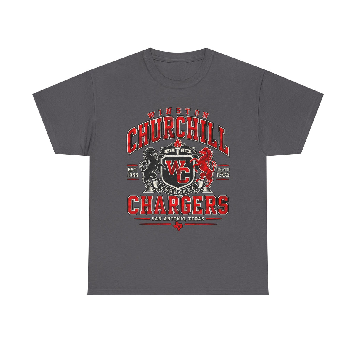 Churchill Chargers School Spirit T-Shirt — WC Logo & Mascot Tee