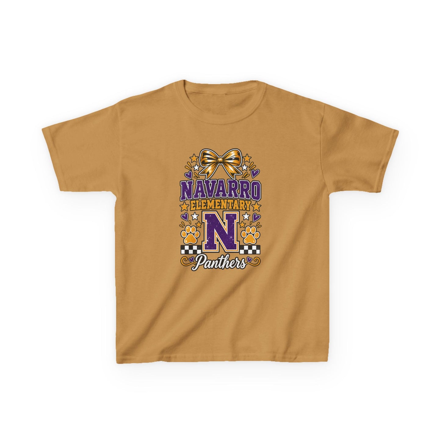 Kids Navarro Elementary Panthers T‑Shirt — Purple & Gold School Spirit Tee
