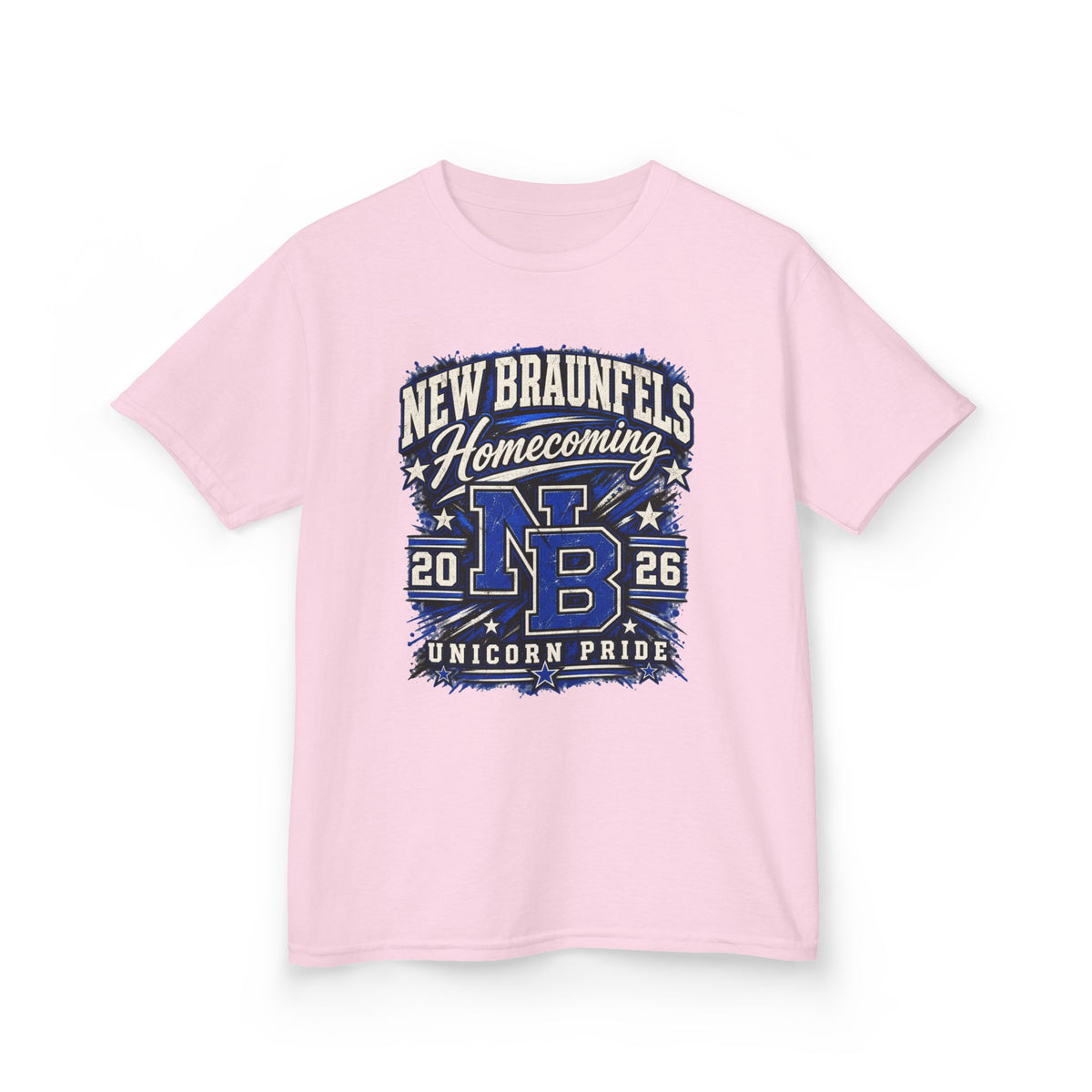 New Braunfels Homecoming 2026 Kids T‑Shirt — NB Unicorn Pride School Spirit Tee