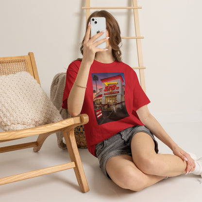 Retro Diner Photo T‑Shirt – 'A Hand Out Of It' Vintage Neon Tee