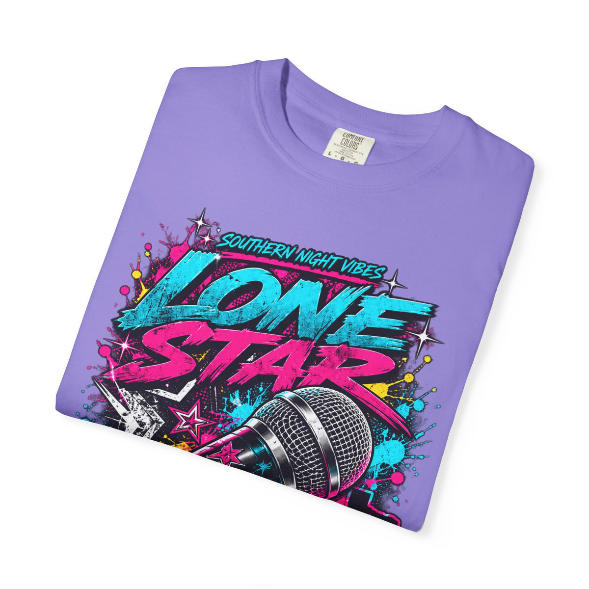 Lone Star Flow Microphone T-Shirt — Gonzales, Texas Retro Rap Tee