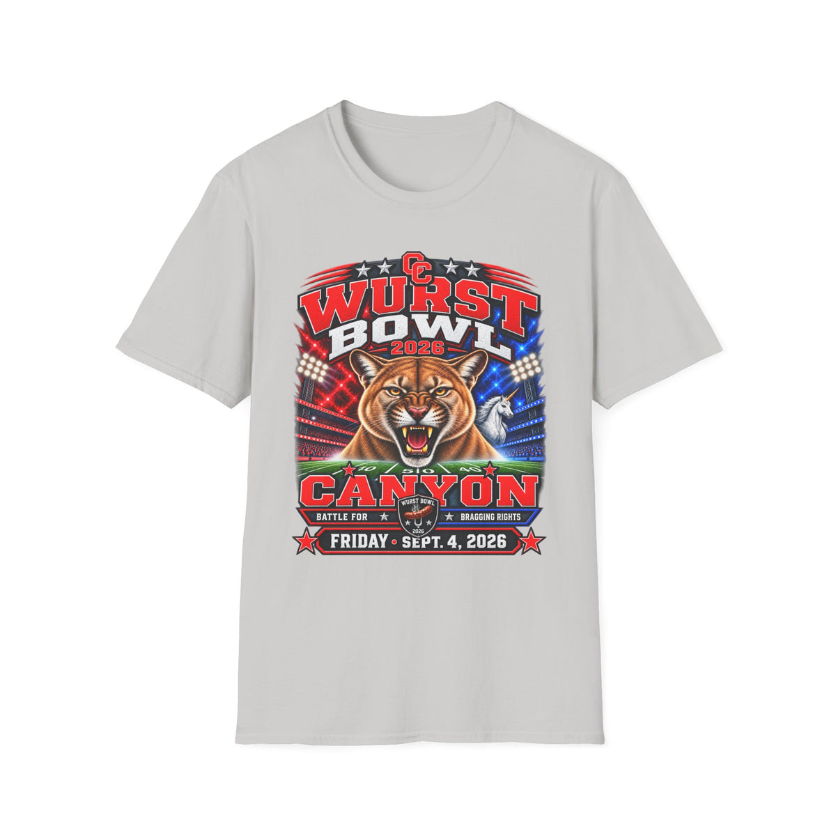 Wurst Bowl 2026 T-Shirt — Canyon Football Game Day Tee
