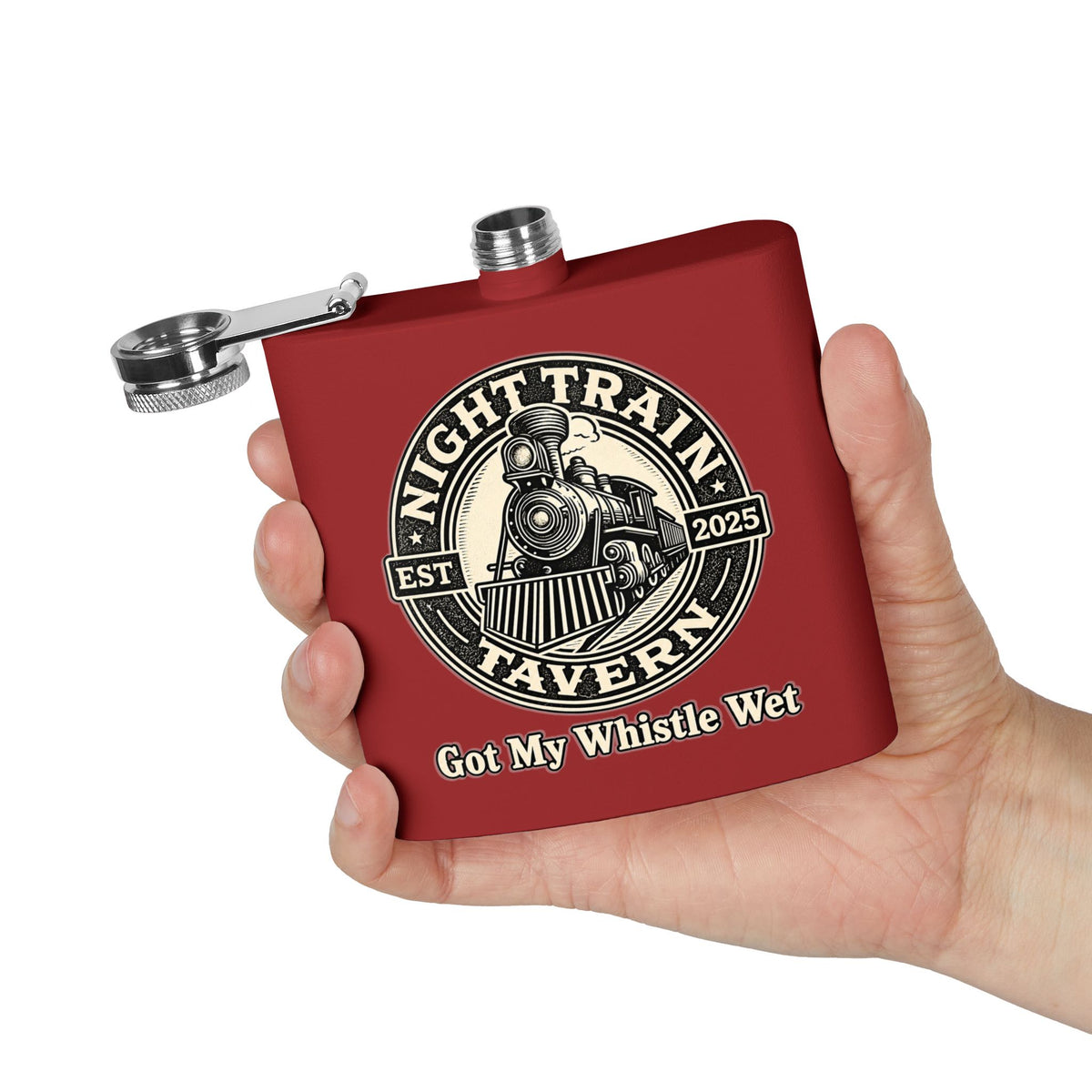 Night Train Stainless Steel Flask, 6oz